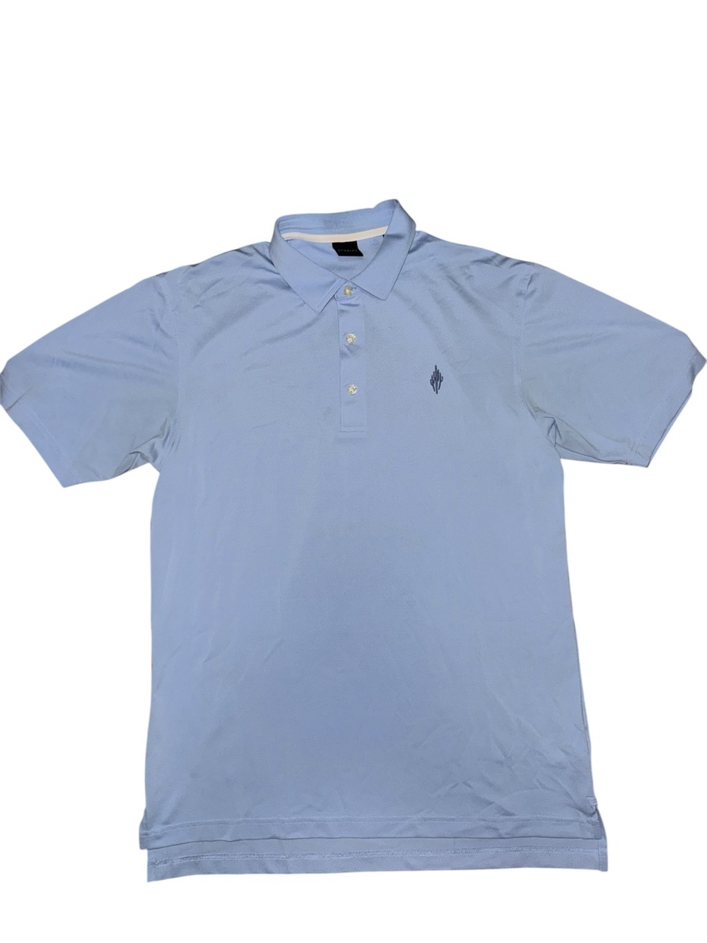 Dunning Golf Polo Shirt Men’s Medium Light Blue Performance Stretch EUC